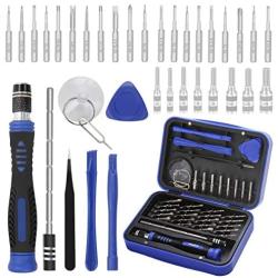 Preciva 37 in 1 Magnetic Screwdriver Kit, Precision Driver Kit Electronic Repair Tool with 28 Bits, Flexible Shaft, Extension Rod for Mobile Phone, Smart phone, Game Console, Tablet, PC Repairing.