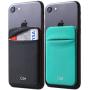 CA+ [Two] Stretch Card Sleeves Stick On Wallet for Cell Phone Card Holder Adhesive Sticker ID Credit Card Holder for Back of Phone (Black + Green)