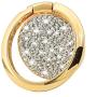 Cell Phone Finger Ring Holder, GREATQIQI Bling Crystals Phone Kickstand, 360° Rotation Metal Ring Grip Stand for Phones and Tablets (Gold)