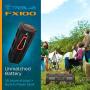 TREBLAB FX100 - Extreme Bluetooth Speaker - Loud, Rugged for Outdoors, Shockproof, Waterproof IPX4, Built-In 7000mAh Power Bank, HD Audio w/ Deep Bass, Portable Wireless Blue Tooth Microphone Mic