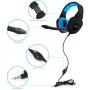 PS4 Xbox one 3.5mm Stereo Gaming Headset for Playstation 4 Xbox 1 PC Smartphone Tablet and Mac with Detachable Microphone (Blue)