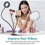 Movo Desk Ring Light with Stand and Phone Holder with VXR10 Video Microphone Compatible with iPhone, Android Smartphones - Smartphone Video Recording Kit Perfect for Vlogging and YouTube Equipment