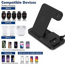 Updated Version 4 in 1 Wireless Charger, Fast Wireless Charging Dock Station for Apple iWatch Series 5/4/3/2/1, AirPods Pro/2 &Pencil Compatible with iPhone 11/11 Pro Max/XR/XS Max/Xs/Samsung