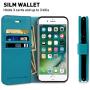 MONASAY iPhone 7 Wallet Case/iPhone 8 Wallet Case/iPhone SE 2020 Case,4.7-inch, [Glass Screen Protector Included] Flip Folio Leather Cell Phone Cover with Credit Card Holder for Apple iPhone 7/8/SE2