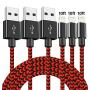 iPhone Charger, MFi Certified Lightning Cable 3Pack 10FT Extra Long Nylon Braided USB Charging & Syncing Cord Compatible iPhone Xs/Max/XR/X/8/8Plus/7/7Plus/6S/6S Plus/SE/iPad -BlackRed