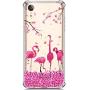 PHEZEN Case for iPhone XR Clear Case Floral Printed Ultra Slim Soft TPU Bumper Cushion Cover Anti-Scratch Transparent TPU Silicone Case for iPhone XR, Flamingo Cherry Blossom