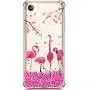 PHEZEN Case for iPhone XR Clear Case Floral Printed Ultra Slim Soft TPU Bumper Cushion Cover Anti-Scratch Transparent TPU Silicone Case for iPhone XR, Flamingo Cherry Blossom