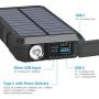 Hiluckey Solar Charger 26800mAh Power Bank PD 18W Portable Charger with USB C Port External Battery with LED Flashlight for Smartphones, Tablets, Laptops and More
