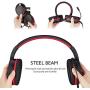 Gaming Headset for PS4, Xbox One, PC, DIWUER Stereo Over Ear Headphones with Mic, Noise Cancelling for Laptop Mac Nintendo Switch Smartphones (Red)