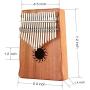 Donner 17 Key Kalimba Thumb Piano Finger Piano, Mbira Solid Mahogany Body DKL-17