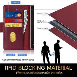 FYY Case for Samsung Galaxy Note 20 Ultra 6.9", Luxury [Cowhide Genuine Leather][RFID Blocking]Wallet Case,Flip Folio Case with Kickstand Function and Card Slots for Galaxy Note 20 Ultra 6.9" Wine Red