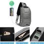 OZUKO Sling Backpack USB Anti-Theft MenS Chest Bag Casual Shoulder Bag