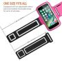 Trianium Armband for Smaller Phone Sport Running Pouch Case Fit Phone Diagonal Size up to 5.85" for iPhone X 8 7 6s 6, iPhone SE 5S 5 5C, Galaxy s9 s8 s7 s6 s5 [ArmTrek Classic Hot Pink]