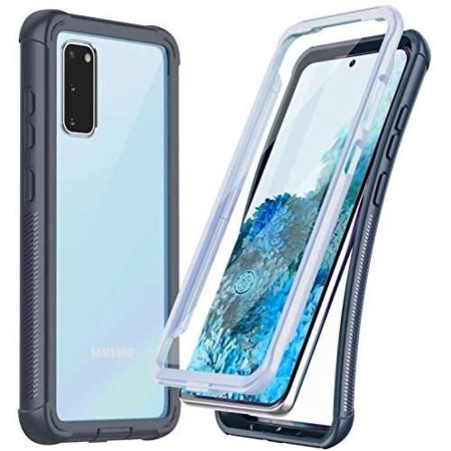 Temdan for Samsung Galaxy S20 Case, Built-in Screen Protector Full Body Heavy Duty Shockproof Case Support Wireless Charging for Samsung Galaxy S20 5G 6.2 inch 2020 Realese (Blue)
