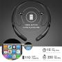 Bluetooth Headphones Neckband Lightweight Wireless Headset Call Vibrate Alert Sport Earbuds w/Mic Earphones 10 Hour Playtime for Running Compatible with iPhone Samsung Android (Black)