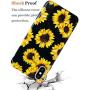 J.west iPhone Xs Max Case Vintage Flower Floral, Cute Yellow Sunflowers Black Soft Cover for Girls/Women Sturdy Flexible Slim fit Fashion Design Pattern Drop Protective Case for iPhone Xs Max