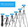 UBeesize 60-inch Camera Tripod, 5kg/11lb Load TR60 Load Portable Lightweight Aluminum Travel Tripod with Carry Bag & Bluetooth Remote, for DSLR SLR Cameras Compatible with iPhone & Android Phone