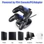 PS4 Controller Charger,Tiancai Dual USB Charging Charger Docking Station Stand Compatible Playstation 4 / PS4 / PS4 Pro / PS4 Slim Controller--Black