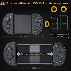 DELAM Mobile Game Controller, Bluetooth Phone Controller for Android/iPhone (Not for New iOS 13.4 System or Above), Wireless PUBG Mobile Controller Joystick Gamepad for MOBA & FPS Games