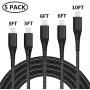 iPhone Charger Cable Lightning Cable SHARLLEN 5 Pack [3FT/3FT/6FT/6FT/10FT] Nylon Braided Lightning Cord Fast Long Cords iPhone Charging Cable Compatible/XS/Max/X/8 Plus/8/7/7P/iPad/iPod Black