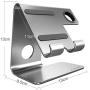 Desktop Cell Phone Stand, ZVEproof Aluminum Phone Dock Cradle Tablet Stand Holder, for Switch, iWatch, iPad, E-Reader, Mobile Phone, Android Smartphone, iPhone 11 Xs Max Xr X, Accessories Desk - Grey