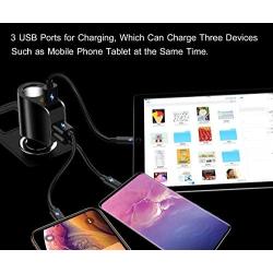 Car Charger,Multi USB Cigarette Lighter Adapter,Socket Splitter with 3 USB and Voltage Meter,Compatible for iPhone,iPad,Apple Watch,Airpods,Samsung,LG,HTC,GPS,Android Phone (Black)