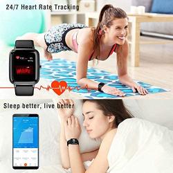 Blackview Smart Watch for Android Phones and iOS Phones, All-Day Activity Tracker with Heart Rate Sleep Monitor, 1.3" Full Touch Screen, 5ATM Waterproof Pedometer, Smartwatch for Men Women