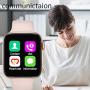 Smart Watch Thermometry Watch with Camera Life Monitoring Bluetooth Push Phone Watch Touch Screen Waterproof Smart Watch for Android Phones Pink