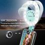 Selfie Ring Light with 120° Wide Angle Lens, Evershop Clip-on Rechargeable LED Fill Light for iPhone, Samsung, Huawei and All Smartphones/Tablets/Computer