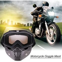 Freehawk Motorcycle Goggles Mask Detachable, Safety Goggles Mask, Road Riding UV Motorbike Glasses with Dustproof Mask, Cool Helmet Glasses Windproof