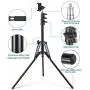 Selfie Stick Tripod, 63" Extendable Tripod Stand with Wireless Remote for iPhone & Android Phone, Camera, Metal Lightweight - Black