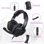 Sades SA920 3.5mm Wired Over Ear Stereo Bass Gaming Headphone Headset with Microphone for New Box one/ PS4/ PC/iOS/Computer/Smart Phones/Mobiles/Laptop/Mac /(Black Purple) (Renewed)