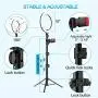 10" Selfie Ring Light with Extendable Tripod Stand & Cell Phone Holder for Live Streaming/Tiktok/Makeup, Yesker Led Ringlight for YouTube Video, Compatible with iPhone/Android 10" Selfie Ring Light with Extendable Tripod Stand & Cell Phone Holder for Live Streaming/Tiktok/Makeup, Yesker Led Ringlight for YouTube Video, Compatible with iPhone/Android
