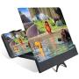 Phone Amplifier - 12 3D HD Phone Amplifier Screen, Phone Screen Magnifier Projector with Foldable Holder Stand for iPhone and Android Smartphones, Phone Screen Enlarger for Videos,Movies and Gaming