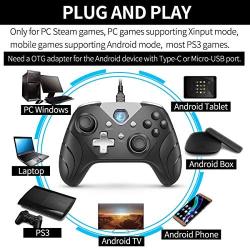 IFYOO XONE Wired PC Controller USB Gaming Gamepad Joystick for Computer & Laptop (Windows 10/8/7/XP, Steam), Android and PS3 - [3M Detachable USB Cable] Black (Renewed)