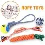 Petbobi Dog Toys Dog Teething Toys Best Puppy Chew Toys Plush Dog Chew Toys Squeaky Toys Set Rope with Balls 6 pcs