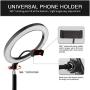 RJUN 10" LED Selfie Ring Light with Tripod Stand & Cell Phone Holder for Live Stream/Makeup,YouTube Video,Shooting with 3 Light Modes & 10 Brightness Level,Up to 22 inches in Height