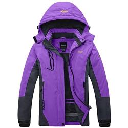 Wantdo Womens Mountain Waterproof Ski Jacket Windproof Rain Jacket Winter Warm Snow Coat