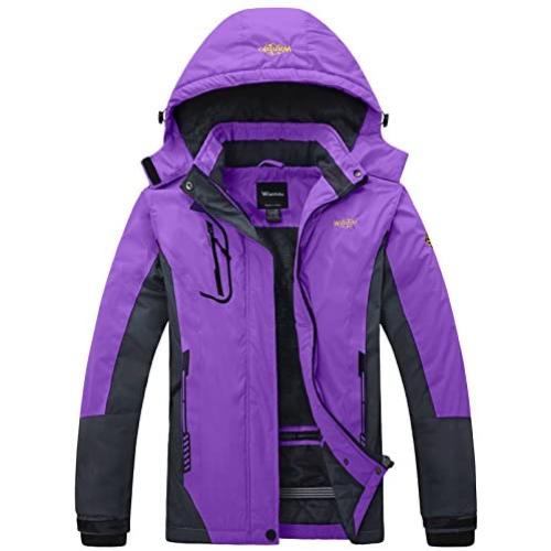 Wantdo Womens Mountain Waterproof Ski Jacket Windproof Rain Jacket Winter Warm Snow Coat