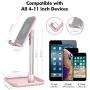 Licheers Cell Phone Stand, Adjustable Phone Stand for Desk Tablet Stand Compatible with iPad, iPhone, Android Smartphone, Nintendo Switch and More 4-11 inch Devices (Pink)