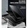 Poetic Explorer Series Designed for Apple iPad 10.2 2019, 7th Generation, Full Body Triple Layers Tough 360 Degree Stand Folio Cover case with Built-in Screen Protector and Pencil Holder, Black