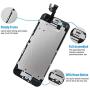 Compatible with iPhone 6 Screen Replacement Black 4.7 Inch Full Assembly LCD Display Digitizer with Front Camera, Ear Speaker, Proximity Sensor and Repair Tool Set (A1549 A1586 A1589)