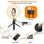 Selfie Ring Light with Tripod Stand and Phone Holder, 9&quotDimmable Desktop LED Circle Light Ringlight for Live Stream, Makeup, YouTube, Video Shooting with Remote Control, 3 Light Modes & 10 Brightness