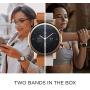 Moto 360 3rd Gen 2020 - Wear OS by Google - The Luxury Stainless Steel Smartwatch with Included Genuine Leather and High-Impact Sports Bands - Gold