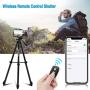 UBeesize 60” Phone Tripod with Carry Bag & Cell Phone Mount Holder for Live Streaming, Extendable Travel Lightweight Tripod Stand with Smartphone Bluetooth Remote, Compatible with iOS/Android