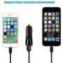 Car Charger, FOBSUNLAND High Speed 3.1A Daul USB Car Charger with 3ft Charging Cord Compatible with iPhone 7 7Plus 6 6Plus 6s 6sPlus 5 5S 5C SE,iPad and More (Black)