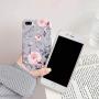 YeLoveHaw iPhone 8 Plus / 7 Plus Case for Girls, Flexible Soft Slim Fit Full-Around Protective Cute Phone Case Cover with Purple Floral and Gray Leaves Pattern for iPhone 7Plus / 8Plus (Pink Flowers)