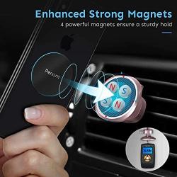 Magnetic Phone Car Mount, Penom Cell Phone Holder for Car Universal Air Vent Magnet Car Phone Mount Fits iPhone 11 Xs Max XR X 8 7 6S 6 Plus and Most Smartphones (Rose Gold)