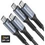 USB C to USB C Cable[6.6ft+6.6ft],NIMASO 60W 3A USB C to C Fast Charging Cable Nylon Braided Cord Compatible with Samsung Galaxy S20 S10 Note10,Google Pixcel 4/3a/3/2 XL,MacBook Air,iPad Pro 2020/2018