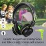 POWMEE M2 Kids Headphones Wired Headphone for Kids,Foldable Adjustable Stereo Tangle-Free,3.5MM Jack Wire Cord On-Ear Headphone for Children/Teens/Girls/School/Kindle/Airplane/Plane/ (Black)